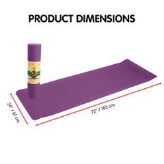 Powertrain Eco-friendly Dual Layer 6mm Yoga Mat | Royal Purple | Non-slip Surface And Carry Strap For Ultimate Comfort And Portability Tristar Online