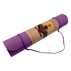 Powertrain Eco-friendly Dual Layer 6mm Yoga Mat | Royal Purple | Non-slip Surface And Carry Strap For Ultimate Comfort And Portability Tristar Online