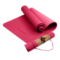 Powertrain Eco-friendly Dual Layer 6mm Yoga Mat | Pink | Non-slip Surface And Carry Strap For Ultimate Comfort And Portability Tristar Online