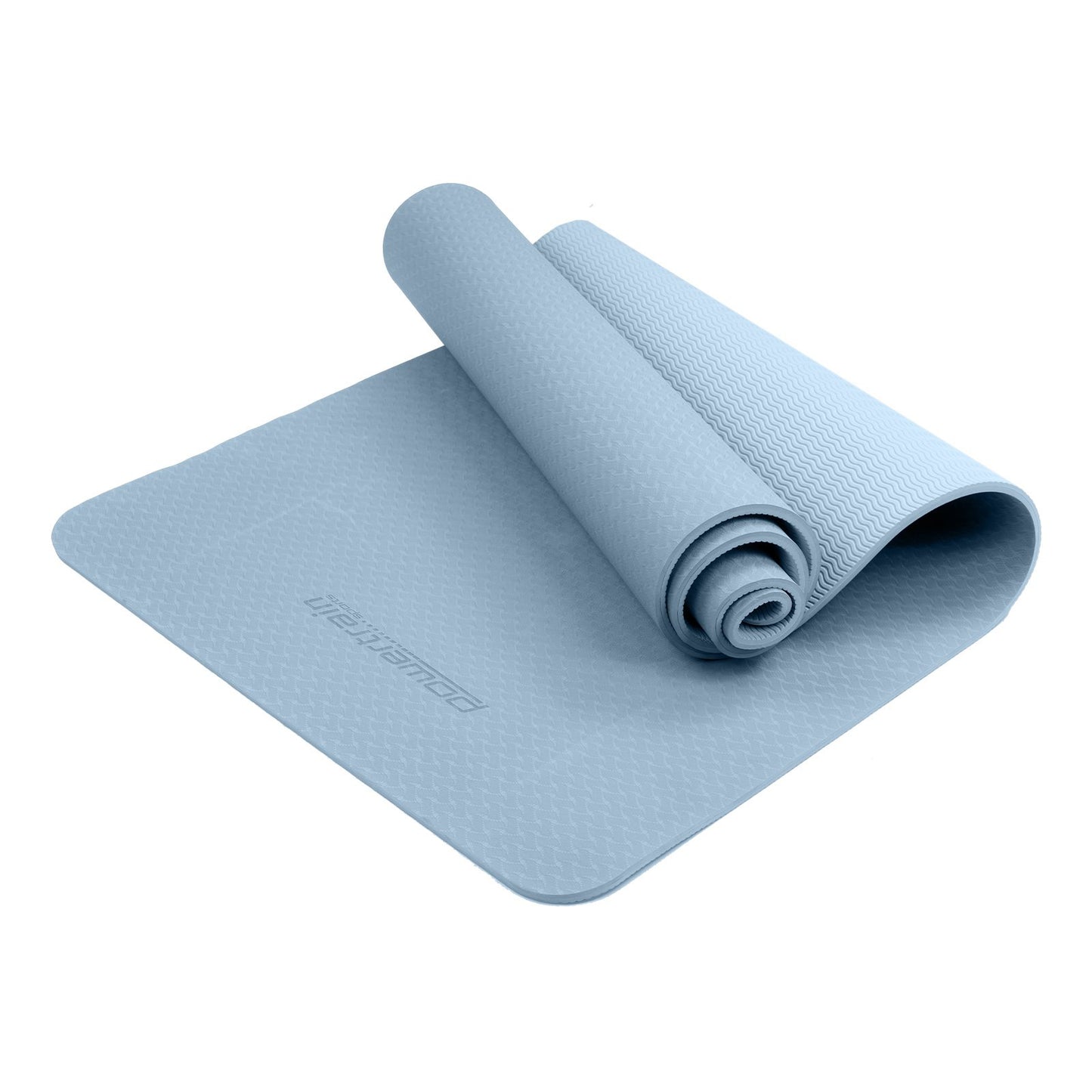 Powertrain Eco-friendly Dual Layer 6mm Yoga Mat | Sky Blue | Non-slip Surface And Carry Strap For Ultimate Comfort And Portability Tristar Online