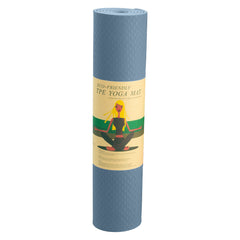 Powertrain Eco-friendly Dual Layer 6mm Yoga Mat | Sky Blue | Non-slip Surface And Carry Strap For Ultimate Comfort And Portability Tristar Online
