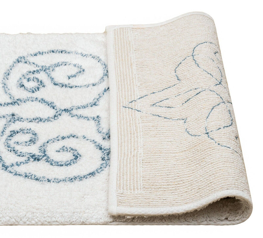 Cotton Medallion Tufted Non Slip Jacquard Bath mat Tristar Online