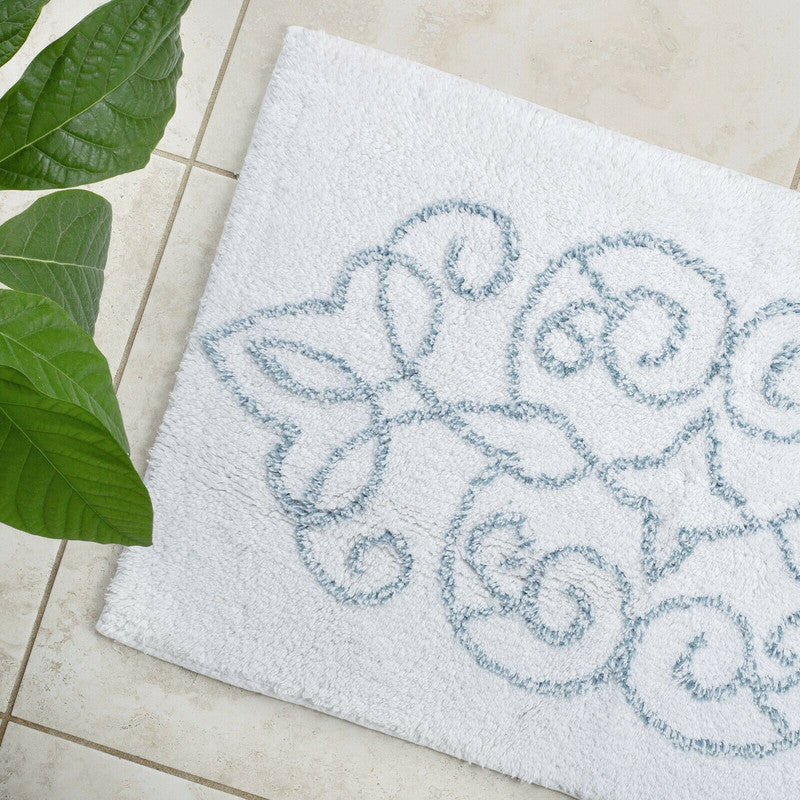Cotton Medallion Tufted Non Slip Jacquard Bath mat Tristar Online