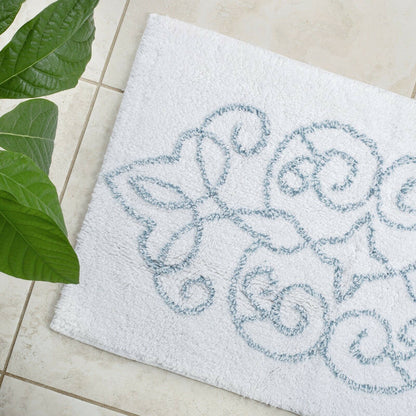 Cotton Medallion Tufted Non Slip Jacquard Bath mat Tristar Online