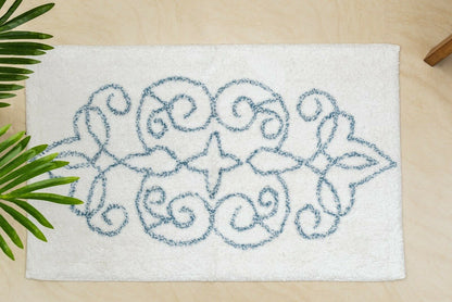 Cotton Medallion Tufted Non Slip Jacquard Bath mat Tristar Online