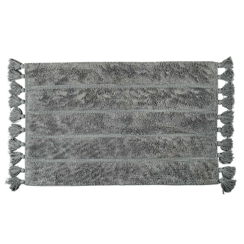 Cotton Fringe Tufted Non-Slip Bathmat Charcoal Grey Tristar Online