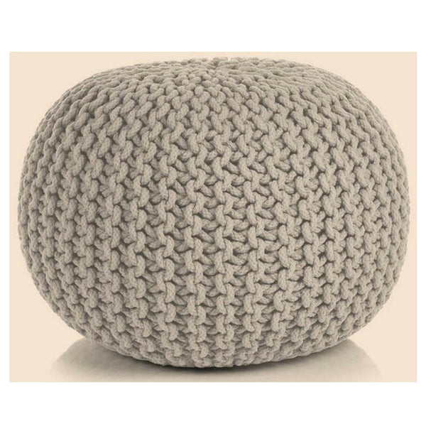 Braided Ottoman Pouffe Footstool Hand Knitted (Beige) Tristar Online