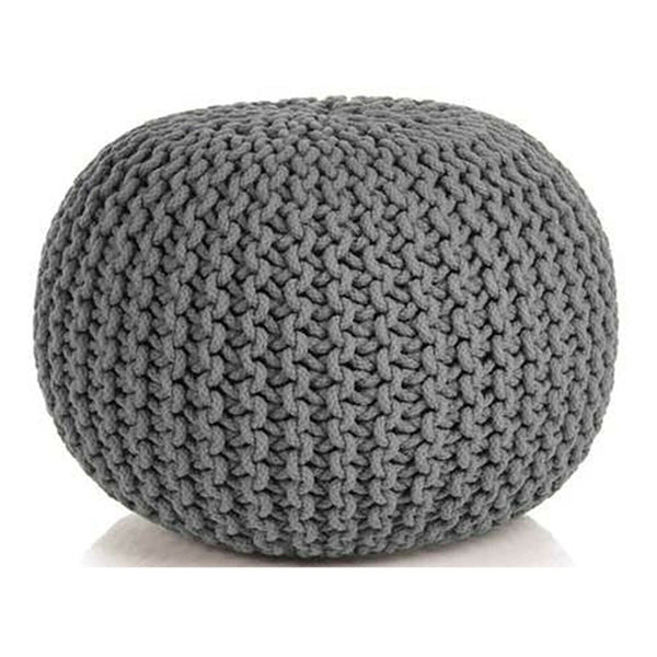 Braided Ottoman Pouffe Footstool Hand Knitted (Grey) Tristar Online