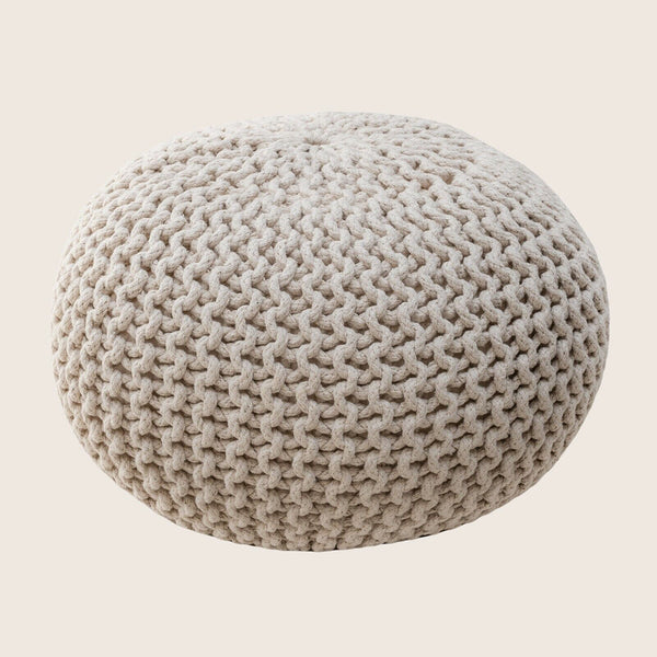 Braided Ottoman Pouffe Footstool Hand Knitted (Natural) Tristar Online