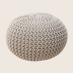 Braided Ottoman Pouffe Footstool Hand Knitted (Natural) Tristar Online