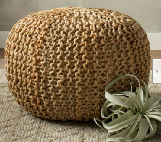 Braided Ottoman Jute Pouffe Footstool Hand Knitted Tristar Online