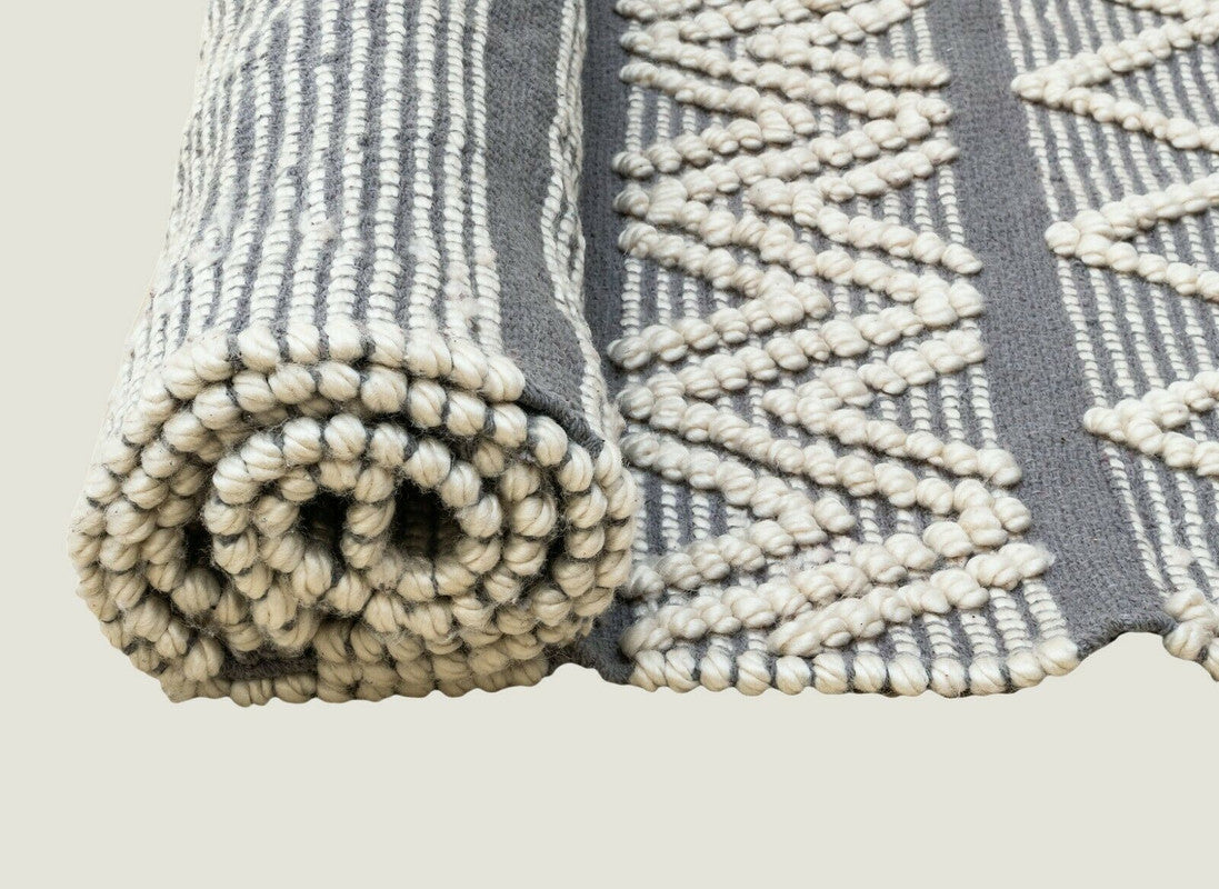 Boho Style Hand Loomed Recycle Cotton Wool Woven Design Rug 150 x 200 cm Tristar Online