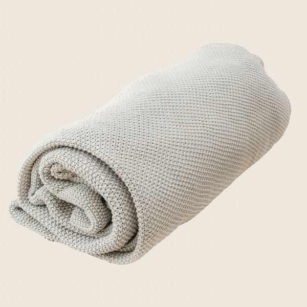 Organic Cotton Knitted Throw Blanket 180 x 230 cm Tristar Online