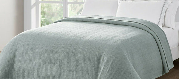 Organic Woven Herringbone Grey Blanket 228 x 228 cm Tristar Online