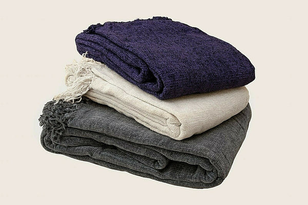 Acrylic Chenille Tassel Knitted Blanket Bed Sofa Throw Rug 150 x 200 cm (Grey) Tristar Online