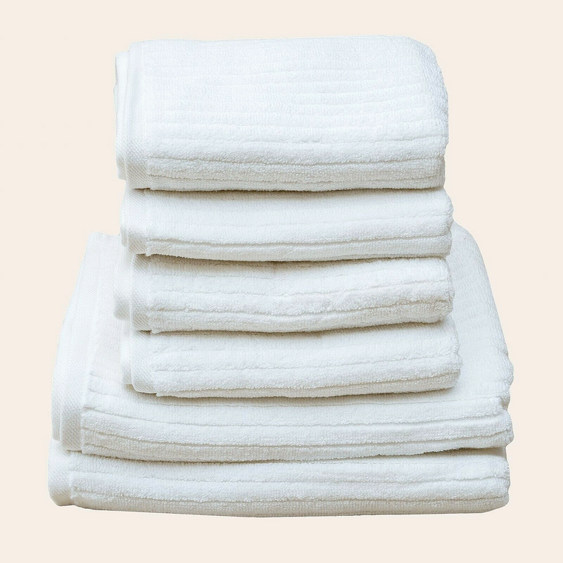 White Stripe Organic Soft 6 pcs Towel Set Tristar Online