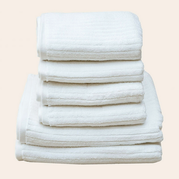 White Stripe Organic Soft 6 pcs Towel Set Tristar Online