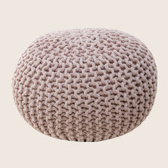 Braided Ottoman Pouffe Footstool Hand Knitted (Blush Pink) Tristar Online