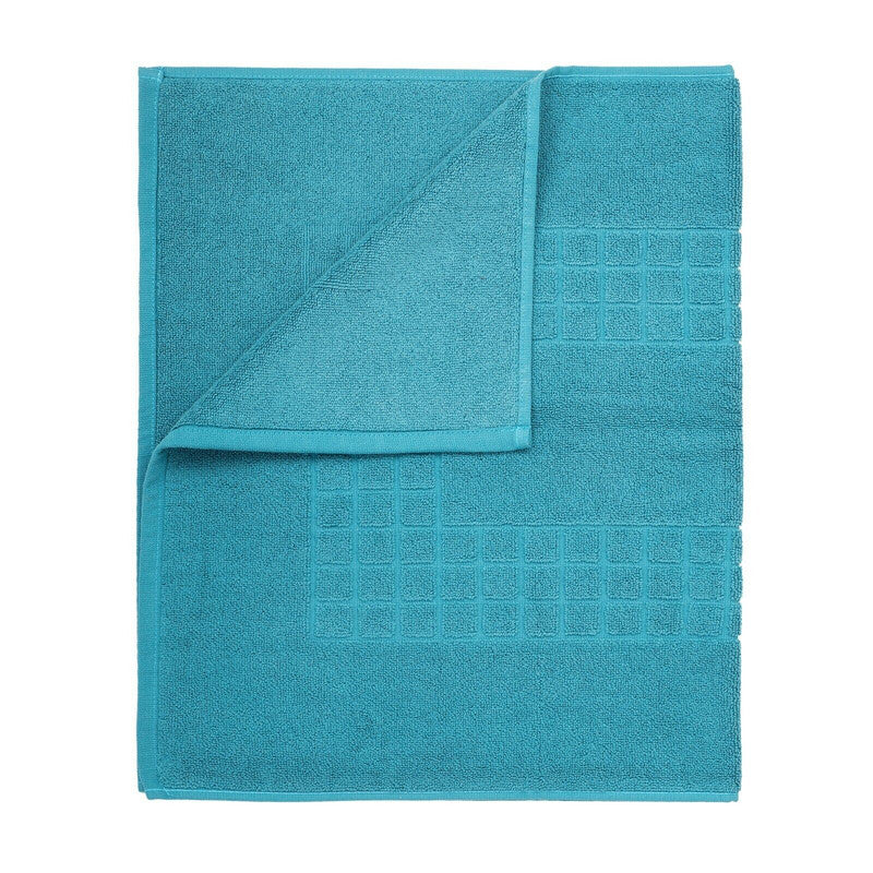 Microfiber Soft Non Slip Bath Mat Check Design (Petrol) Tristar Online