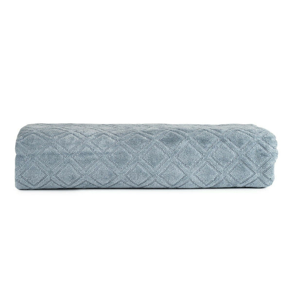 Premium Velour Diamond Design Jacquard Bath Towel (Blue) Tristar Online