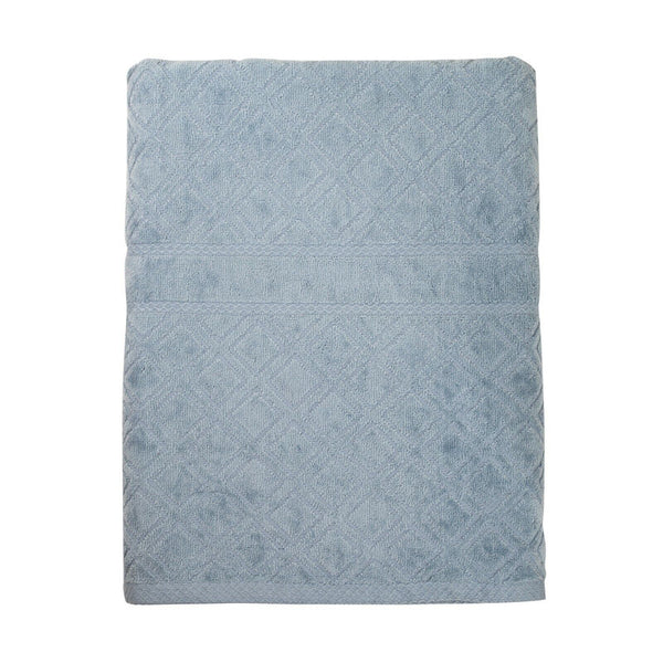 Premium Velour Diamond Design Jacquard Bath Towel (Blue) Tristar Online