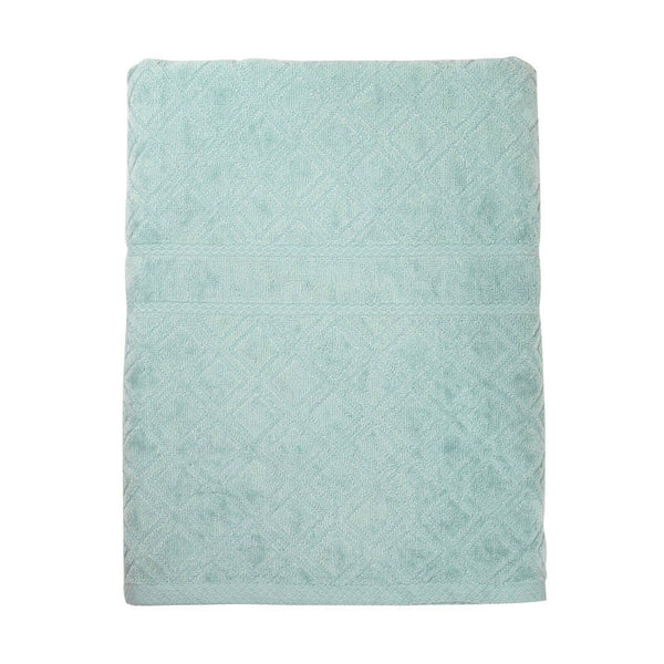 Premium Velour Diamond Design Jacquard Bath Towel (Aqua) Tristar Online