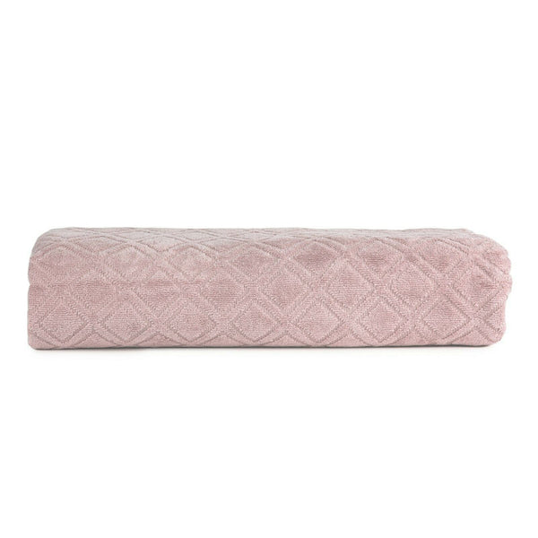 Premium Velour Diamond Design Jacquard Bath Towel (Pink) Tristar Online