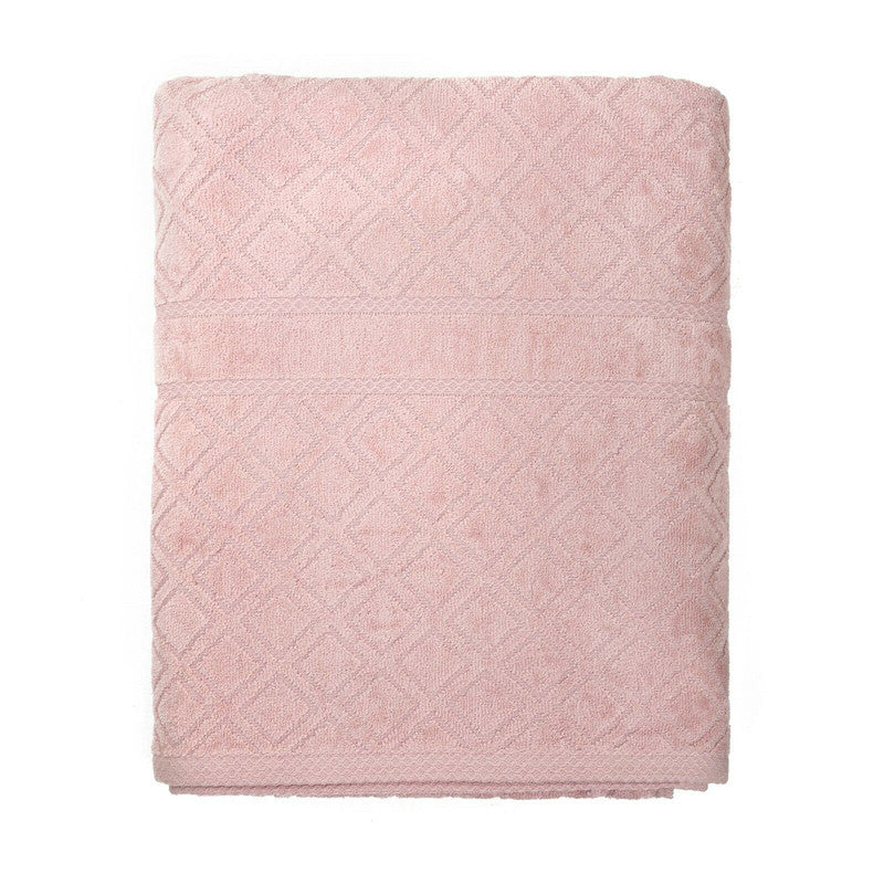 Premium Velour Diamond Design Jacquard Bath Towel (Pink) Tristar Online