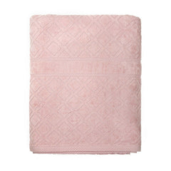 Premium Velour Diamond Design Jacquard Bath Towel (Pink) Tristar Online