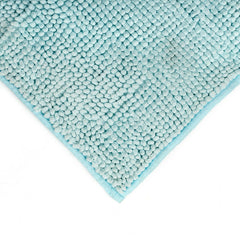 Microfiber Shower & Bathroom Bath Mat Non Slip Soft Pile Design (Aqua) Tristar Online