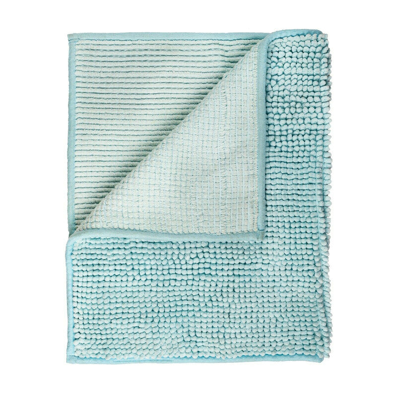 Microfiber Shower & Bathroom Bath Mat Non Slip Soft Pile Design (Aqua) Tristar Online