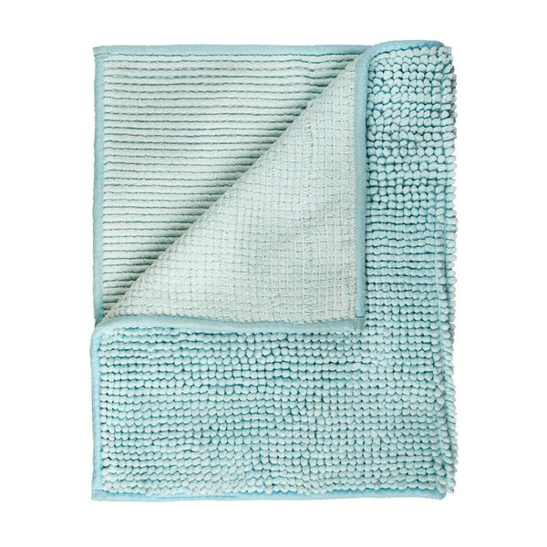 Microfiber Shower & Bathroom Bath Mat Non Slip Soft Pile Design (Aqua) Tristar Online