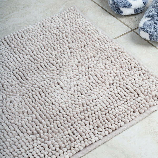 Microfiber Shower & Bathroom Bath Mat Non Slip Soft Pile Design (Light Grey) Tristar Online