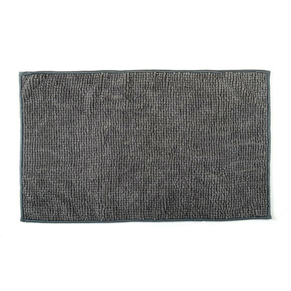 Microfiber Shower & Bathroom Bath Mat Non Slip Soft Pile Design (Dark Grey) Tristar Online