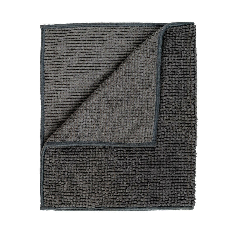 Microfiber Shower & Bathroom Bath Mat Non Slip Soft Pile Design (Dark Grey) Tristar Online