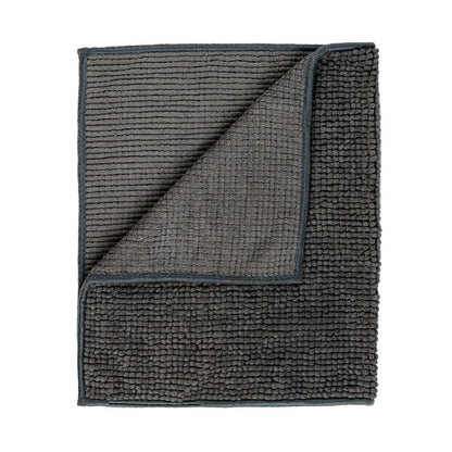Microfiber Shower & Bathroom Bath Mat Non Slip Soft Pile Design (Dark Grey) Tristar Online