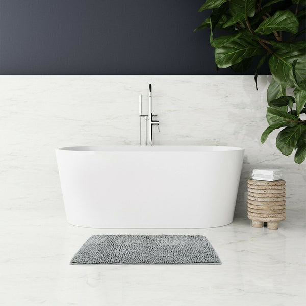 Microfiber Shower & Bathroom Bath Mat Non Slip Soft Pile Design (Beige) Tristar Online