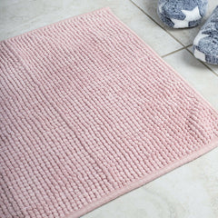 Microfiber Shower & Bathroom Bath Mat Non Slip Soft Pile Design (Pink) Tristar Online