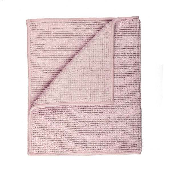 Microfiber Shower & Bathroom Bath Mat Non Slip Soft Pile Design (Pink) Tristar Online