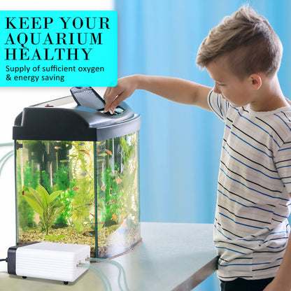 Dynamic Power White Aquarium Air Pump Oxygen Hydroponic 4 Outlet 670L/H 8W Tristar Online