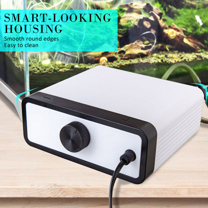 Dynamic Power White Aquarium Air Pump Oxygen Hydroponic 4 Outlet 670L/H 8W Tristar Online