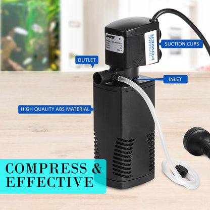 Dynamic Power Aquarium Submersible Filter 600L/H 8W 1m Pond Pump Tristar Online