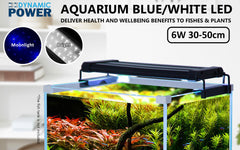 Dynamic Power 6W Aquarium Blue White LED Light for Tank 30-50cm Tristar Online