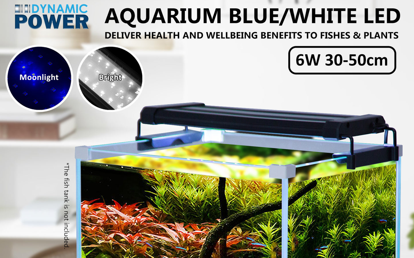 Dynamic Power 2 Set 6W Aquarium Blue White LED Light for Tank 30-50cm Tristar Online