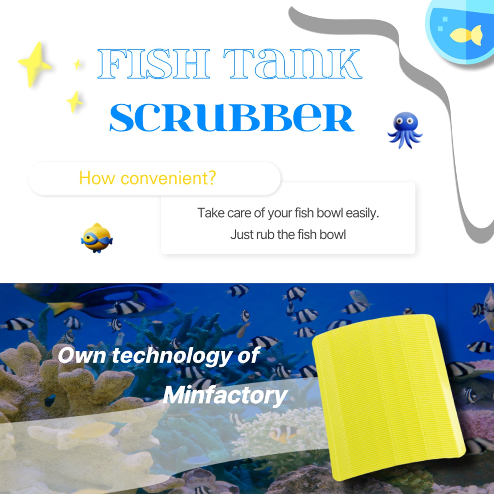 4X Minifactory Fish Tank Moss Scrubber Scraper Iron Glass Acrylic Algae Cleaner Brush Tristar Online