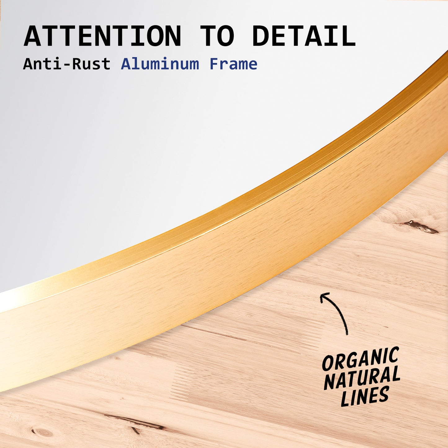 La Bella Gold Wall Mirror Oval Aluminum Frame Makeup Decor Bathroom Vanity 50x75cm Tristar Online