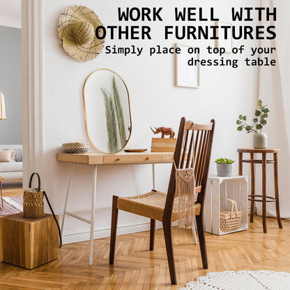 La Bella Gold Wall Mirror Oval Aluminum Frame Makeup Decor Bathroom Vanity 50x75cm Tristar Online