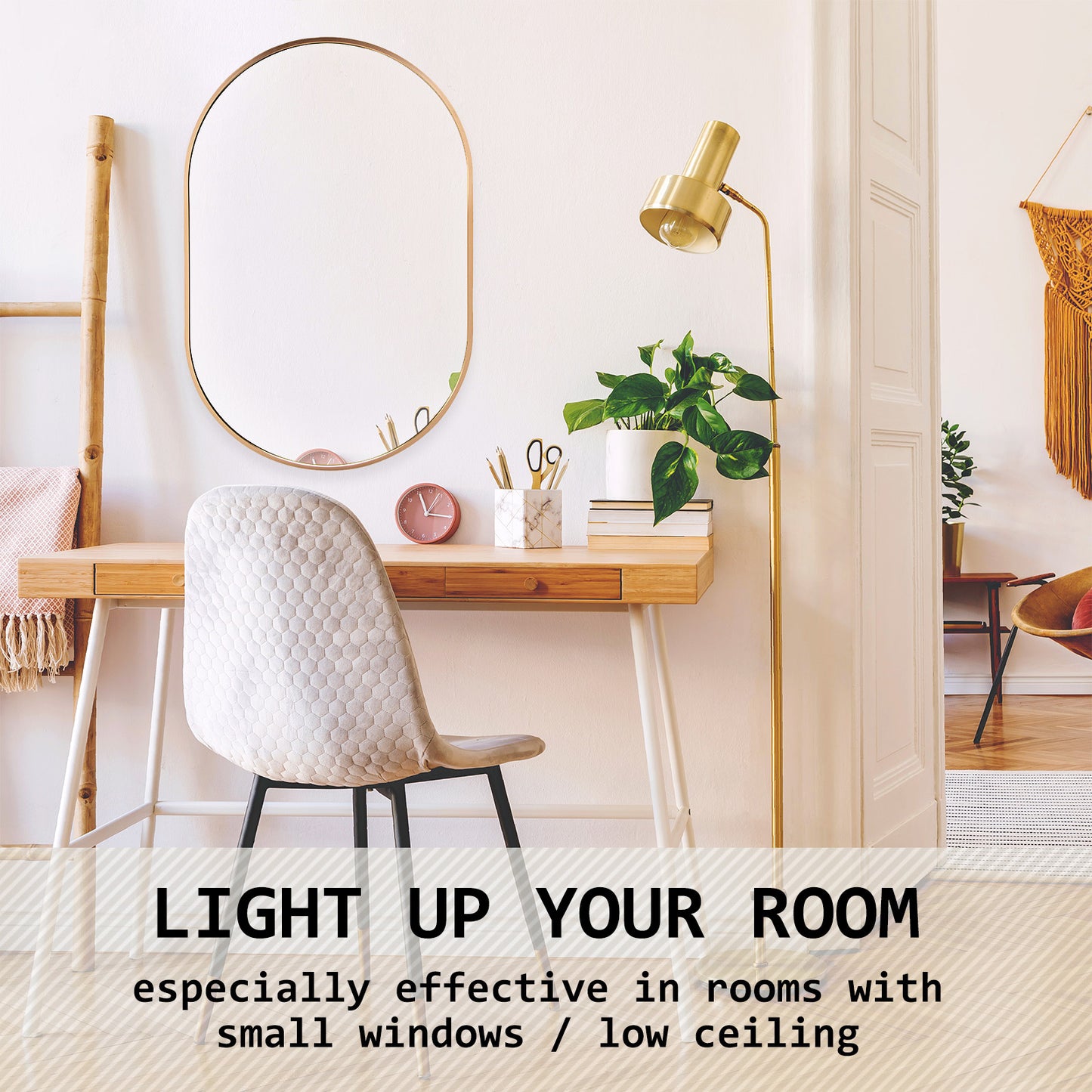 La Bella Gold Wall Mirror Oval Aluminum Frame Makeup Decor Bathroom Vanity 50x75cm Tristar Online