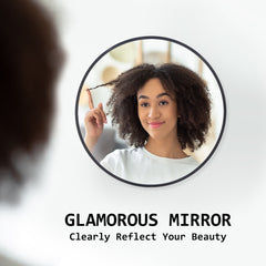 La Bella Black Wall Mirror Round Aluminum Frame Makeup Decor Bathroom Vanity 50cm Tristar Online