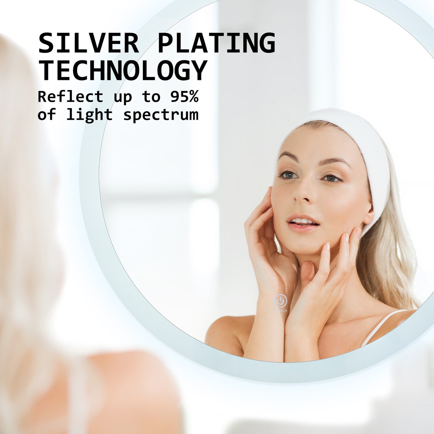 La Bella LED Wall Mirror Round Touch Anti-Fog Makeup Decor Bathroom Vanity 50cm Tristar Online